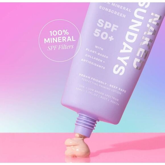 New & Sealed~Naked Sundays Collagen Glow SPF 50+ Perfecting Priming Lotion - Picture 4 of 4